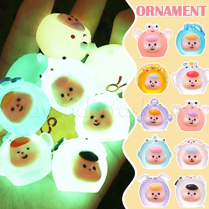 เครื่องประดับตุ๊กตาเรืองแสงการ์ตูน-มินิ3งงานฝีมือเรซิน-นางฟ้าสวนตุ๊กตาทําเองตกแต่ง-ไมโครฉากตุ๊กตาสัตว์-ของเล่นตกแต่งเดสก์ท็อป