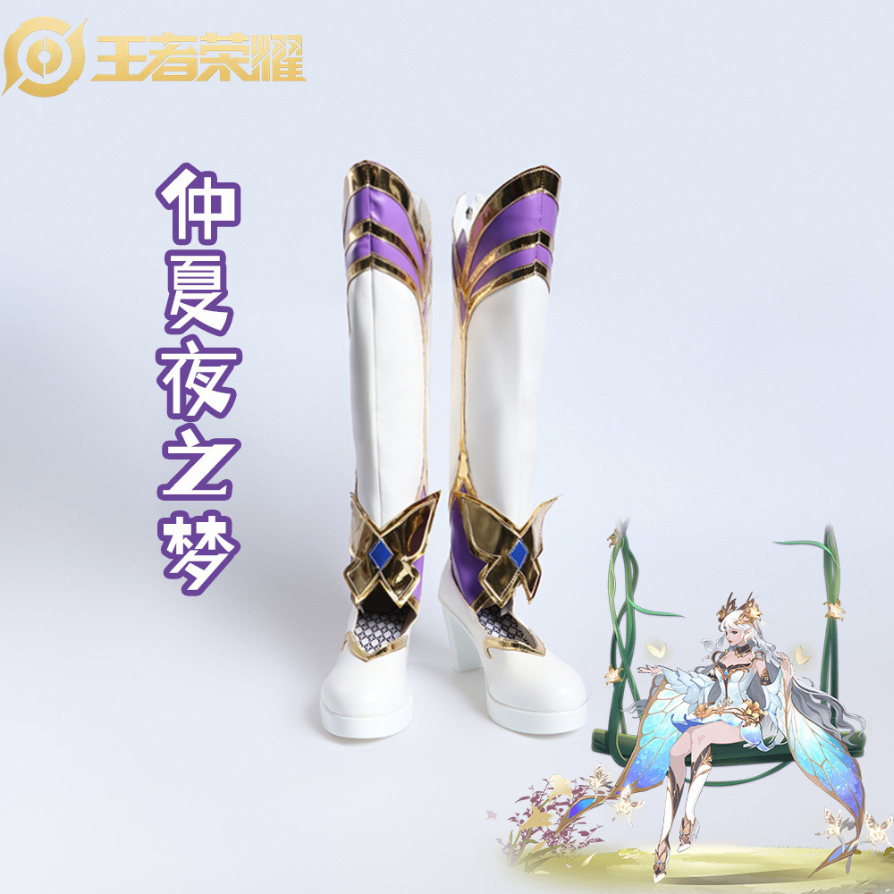 "✨พร้อมส่ง✨』 King of Glory Diao Chan รุ่นใหม่ Golden Midsummer Night's Dream Cosplay Shoes Diao Chan