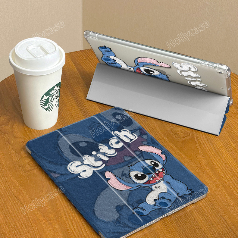 เคสไอแพด Air 4 5 10.9 Air6 Happy เชียร์ Stitch Pro11 ช่องเสียบปากกา iPad gen9 8 7 10.2 พับสามโปร่งใส gen5/6/Air1/2 9.7 TPU ถุงลมนิรภัย Gen10 iPad mini 6 7 กรณี ราคา ถูกที่สุด ดีลบีเคเค แกลเลอรีภาพที่ 7