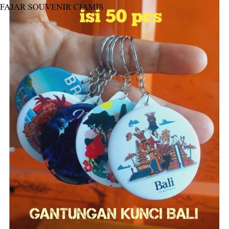 GANTUNGAN CONTENDTS 50 ชิ้น BALI ICON KEYCHAIN ของขวัญของที่ระลึกพลาสติกแพ็ค