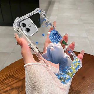 เคสสําหรับ Samsung A07 เคสโทรศัพท์ดอกไม้แมวสี่มุมซิลิโคน TPU นิ่มใส XH007