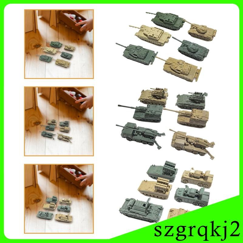 [Szgrqkj2] 6x Tank Model Building Kit 1:144 Scale Armored Vehicles for Boys Adult Kids Style A