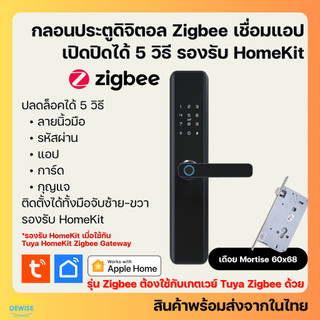 Tuya กลอนประตูดิจิตอล Zigbee (รุ่น K1) ปลดล๊อคได้ 5 วิธี รองรับ HomeKit ใช้แอป TuyaSmart หรือ Smart Life
