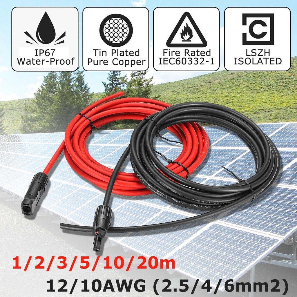 Risin 3 เมตร PV สายพลังงานแสงอาทิตย์สายไฟ 1000V 2pfg 1169 สายทองแดงบริสุทธิ์เส้น