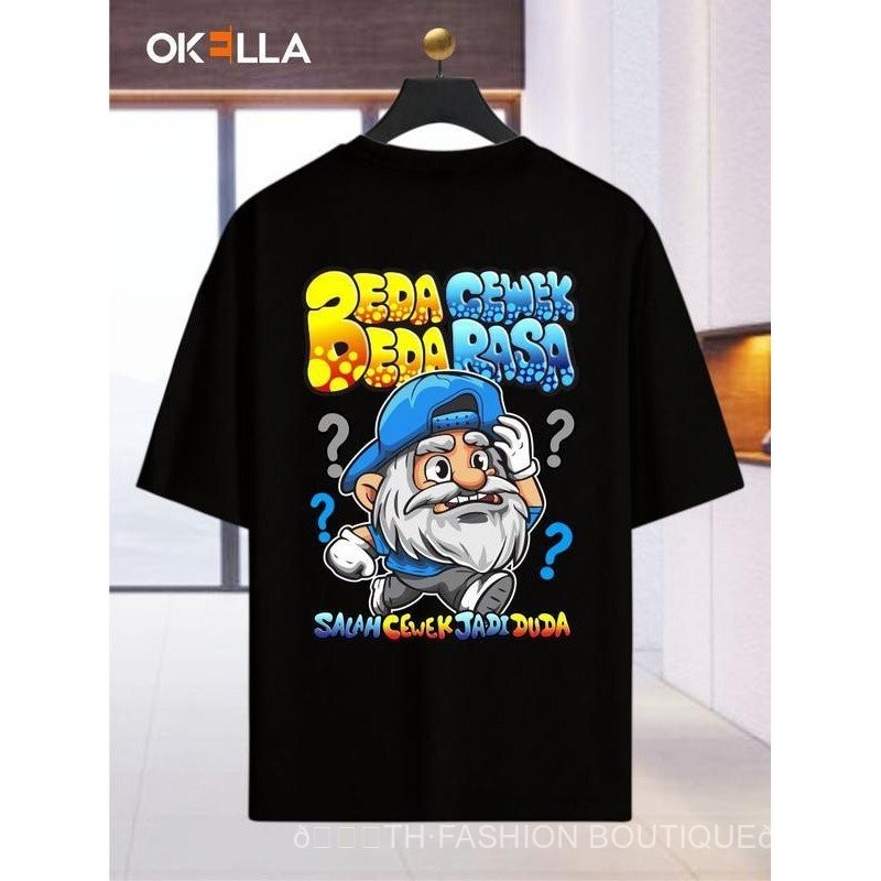 [COD] Pattern Distribution T-Shirt-Black/White High-Quality Cotton Material, Size S-3XL-Unique Java 