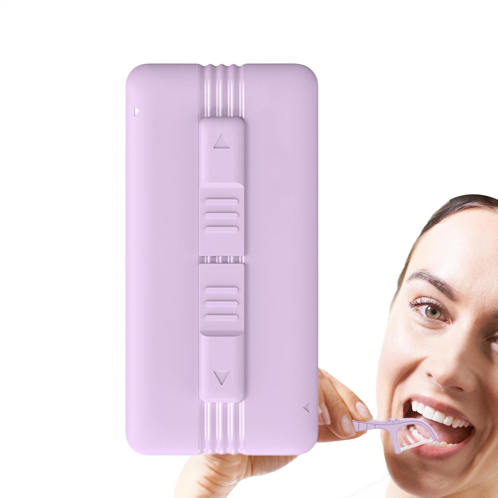 Floss Box Automatic Floss Pick Case Double-Sided Flossing Small Clear Floss Pick Holder Portable Flo