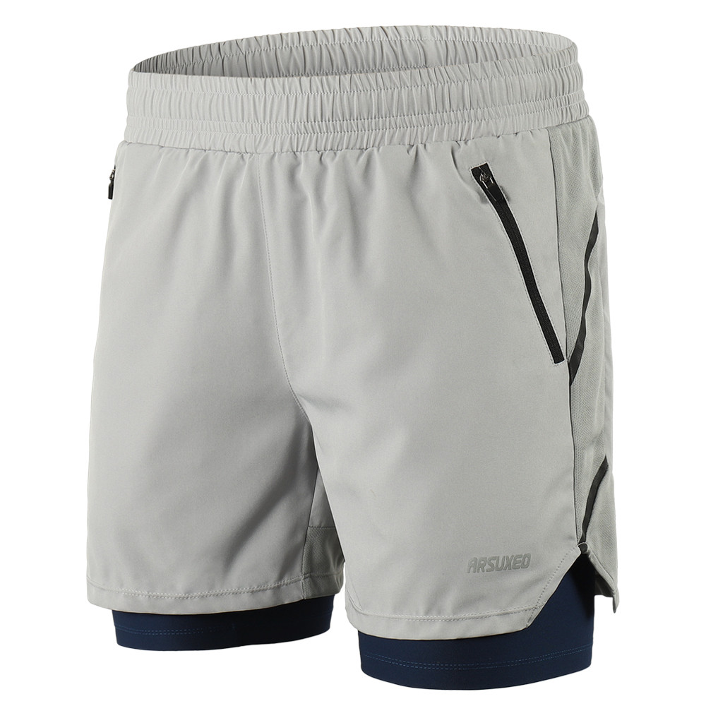 Winn Men 2 in 1 Running Shorts Quick Drying Breathable Active Training การออกกําลังกาย Jogging Marat