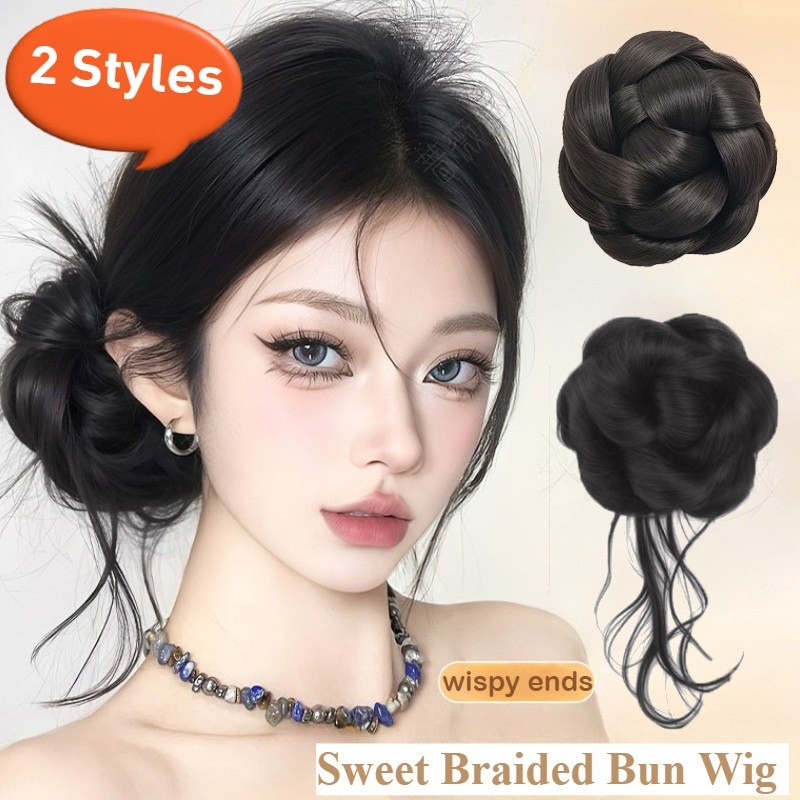 วิกผมถักหรูสำหรับเด็กผู้หญิง มีคลิปต่อผมและปลายวิสปี้ให้ลุคธรรมชาติ