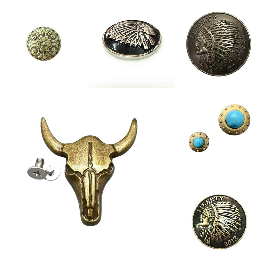 Barang Handmade Hiasan Butang Screw Leathercraft Conchos Alloy Bronze Color