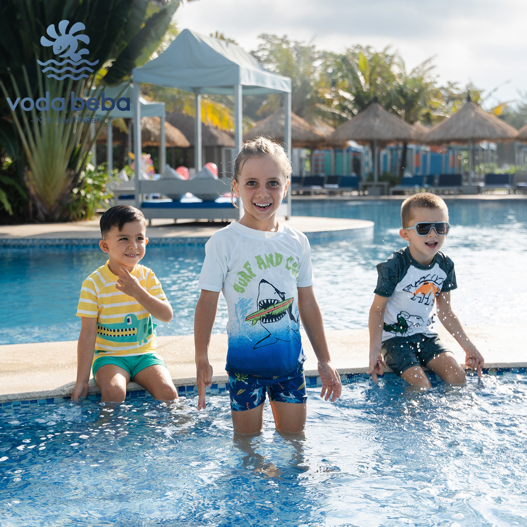 Vodabeva ชุดว่ายน้ำเด็กชาย สไตล์ใหม่ปี 2025 มาพร้อมเทคโนโลยีกันแดดนุ่มนวล และออกแบบเป็นชุดที่แยกส่วน