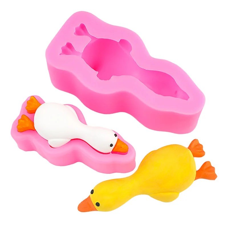 3D เป็ดน่ารักรูปแบบซิลิโคนแม่พิมพ์ DIY เทียนหอมปูนปลาสเตอร์สบู่เรซิ่น Mould Handmade เบเกอรี่ช็อกโกแลตเค้กแม่พิมพ์ตกแต่งบ้านของขวัญ
