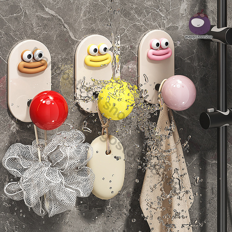 ติดผนังตะขอ หน้ายิ้ม ตะขอแขวนของ ติดผนั ที่แขวนของติดผนัง ไม่ต้องเจาะ คุณภาพดี ช่วยประหยัดพื้นที่ - รูปที่ 7