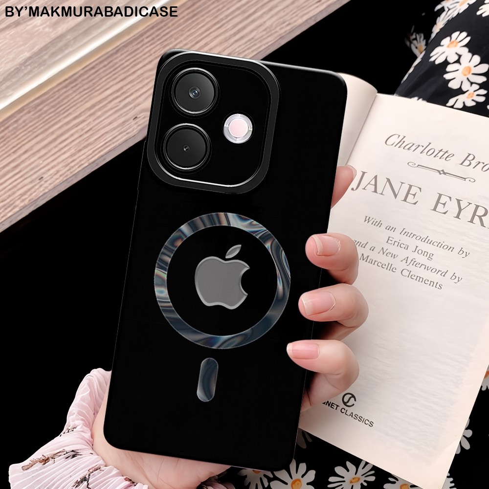 ล่าสุด Oppo A5 PRO 4G/5G 2025 เคส Softcase ตัวป้องกันกล้อง Apple Hologram Logo Motif