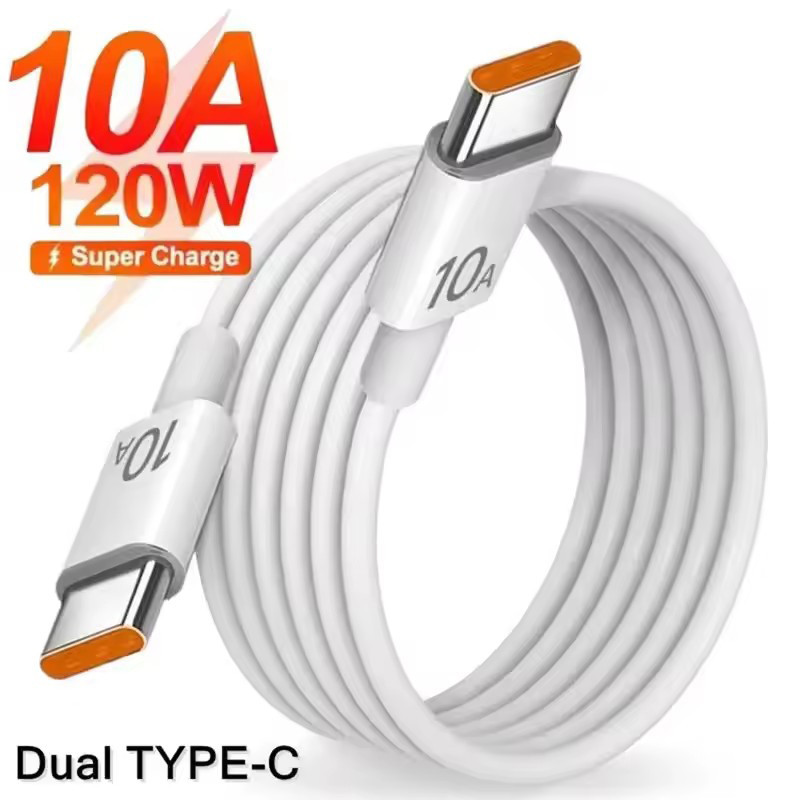สายชาร์จเร็ว 120W 10A Dual Type C - สายไฟถ่ายโอนข้อมูลความเร็วสูง