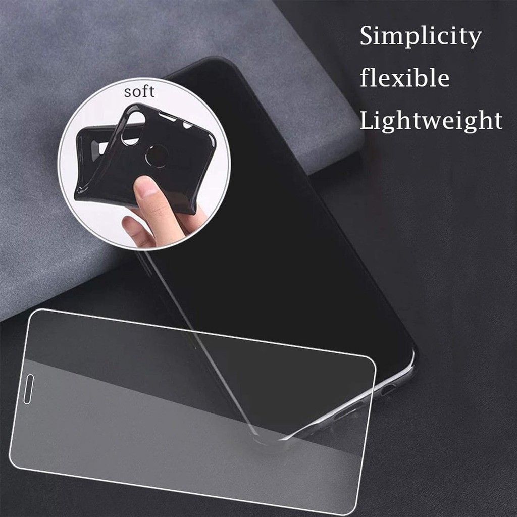 ฟิล์มกระจกนิรภัย + ฝาครอบสําหรับ LG Wing [6.80"], ป้องกันหน้าจอและฮาร์ดเคสกันชนผ่านพลาสติกสีดําโทรศั