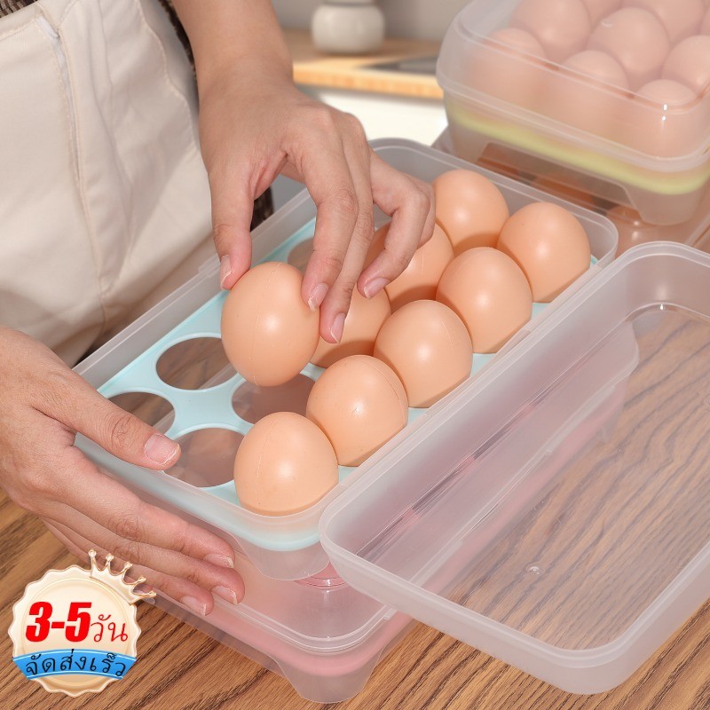 [3-5 วันมาถึง]กล่องเก็บไข่พลาสติกสีสันสดใส 3 ชิ้น | ช่องแยกตู้เย็นออแกไนเซอร์, การออกแบบอวกาศ-ที่มีประสิทธิภาพสําหรับห้องครัวในตัวเลือกสีเขียว/สีขาว/สีฟ้า/สีชมพู