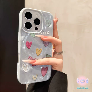 💖จัดส่งในพื้นที่💖 เคสเหมือนอุกกาบาต รักรูปร่างหัวใจ มีสีสัน โชคดี สําหรับIPhone16 15 14 13 11 7 8plus Pro Promax X XR XS
