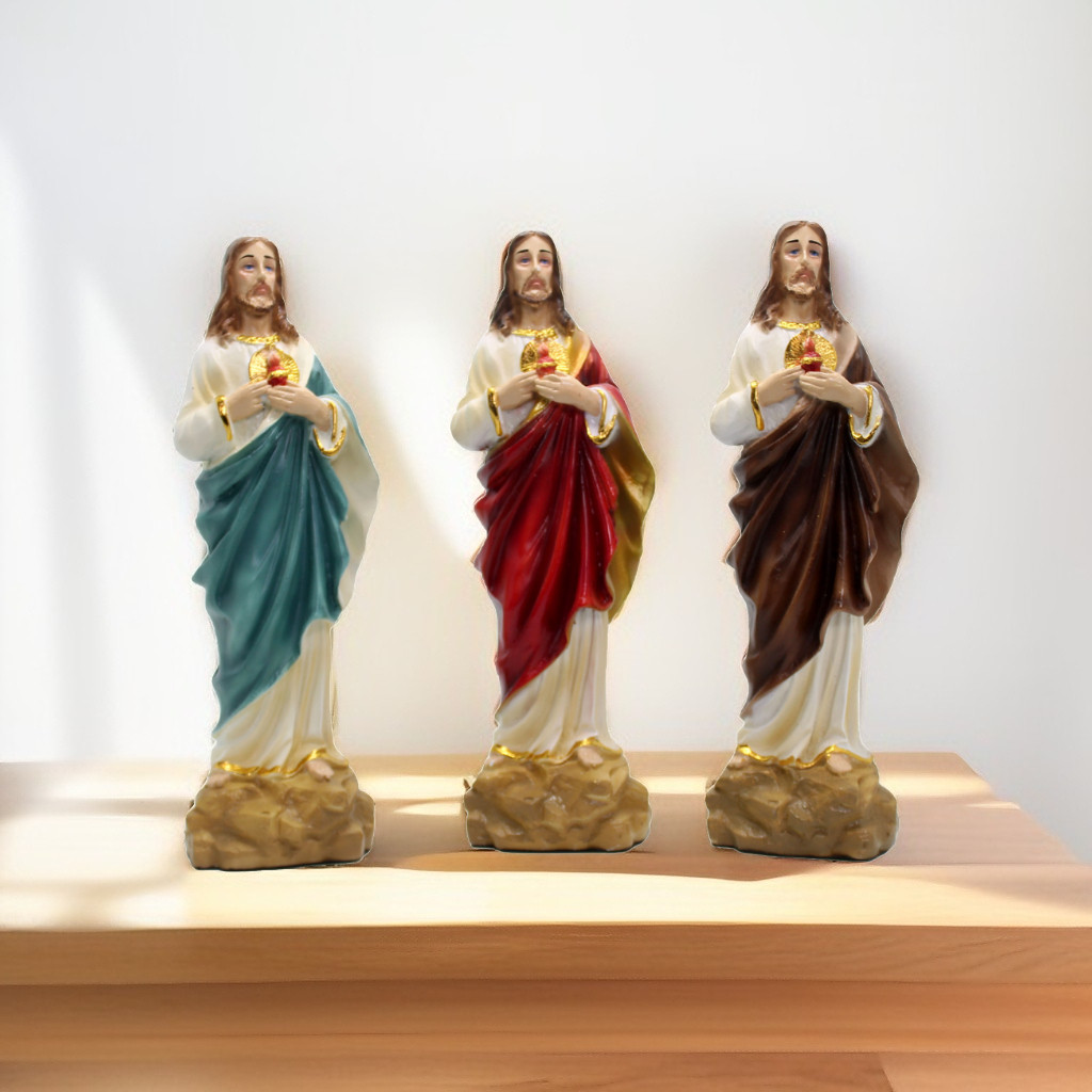 MERAH 20 CM RED HOLY HEART JESUS STATUE / JESUS STATUE / JESUS STATUE / CATHOLIC STATUE