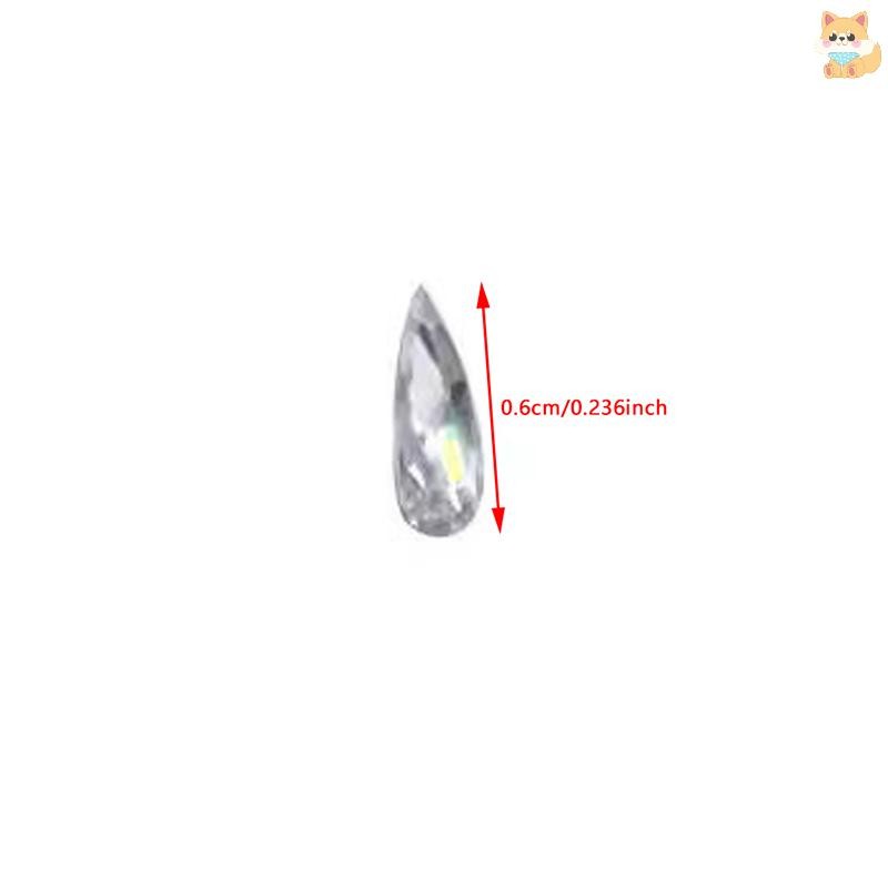 [VI] 100 ชิ้น Ultra-Shiny Horse Eye Zircon Nail Art Rhinestones Clear Waterdrop รูปหิน Flatback 3D อัญมณีเล็บ Decora TH - รูปที่ 3