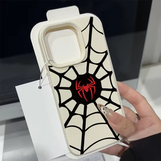 อินเทรนด์เท่การ์ตูนแมงมุมหนังหรูหรานุ่ม เคส IPhone 11 15 12 14 16 13 Pro Max XR 12 Pro XS Max X 7Plus 7 8 16 14 15 Plus