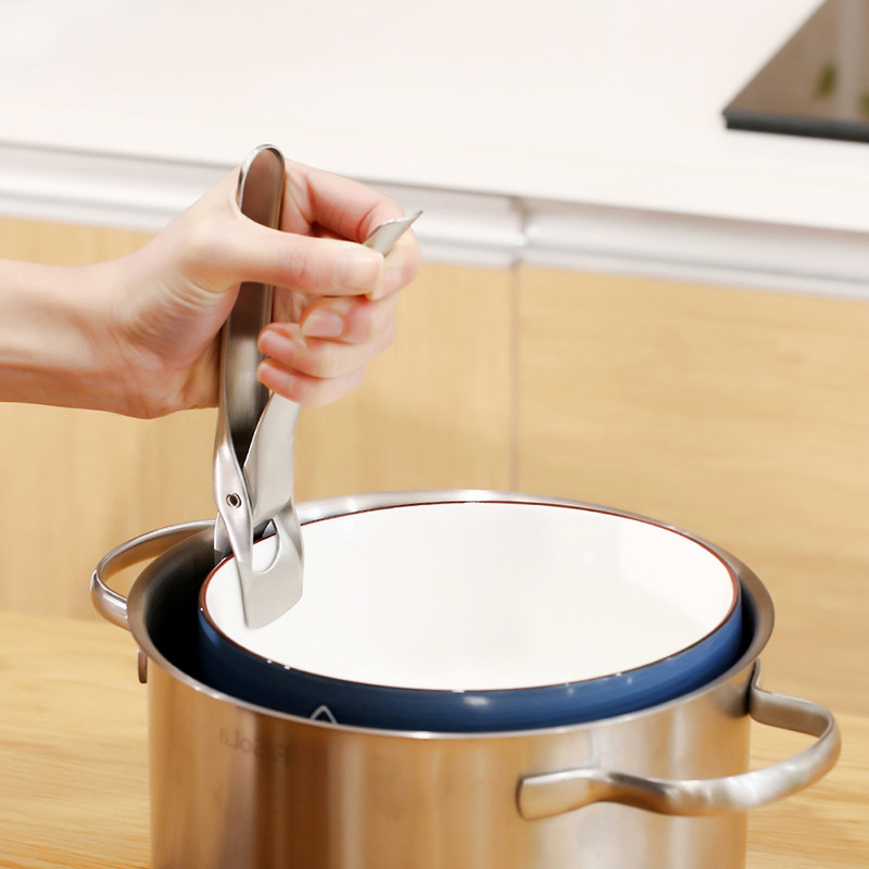 ที่คีบจับจานร้อนกันลื่น - Heat Resistant 304 Stainless Steel Gripper Anti-Scald Pot Bowl Lifter Plate Clip
