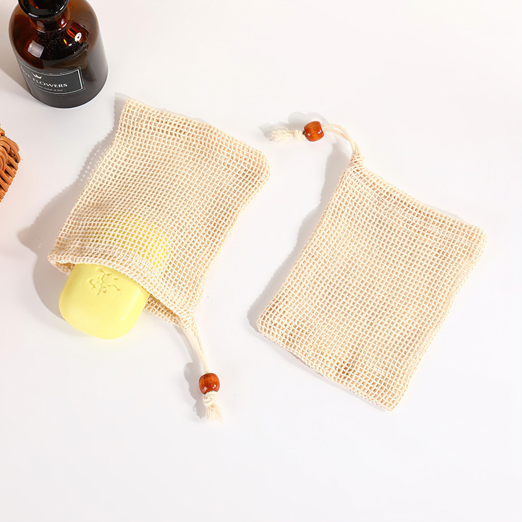 SOAP BAG FROM VEGETABLE FIBER LINEN Cotton Mesh Bag Soap Foaming 100% Cotton 888MA