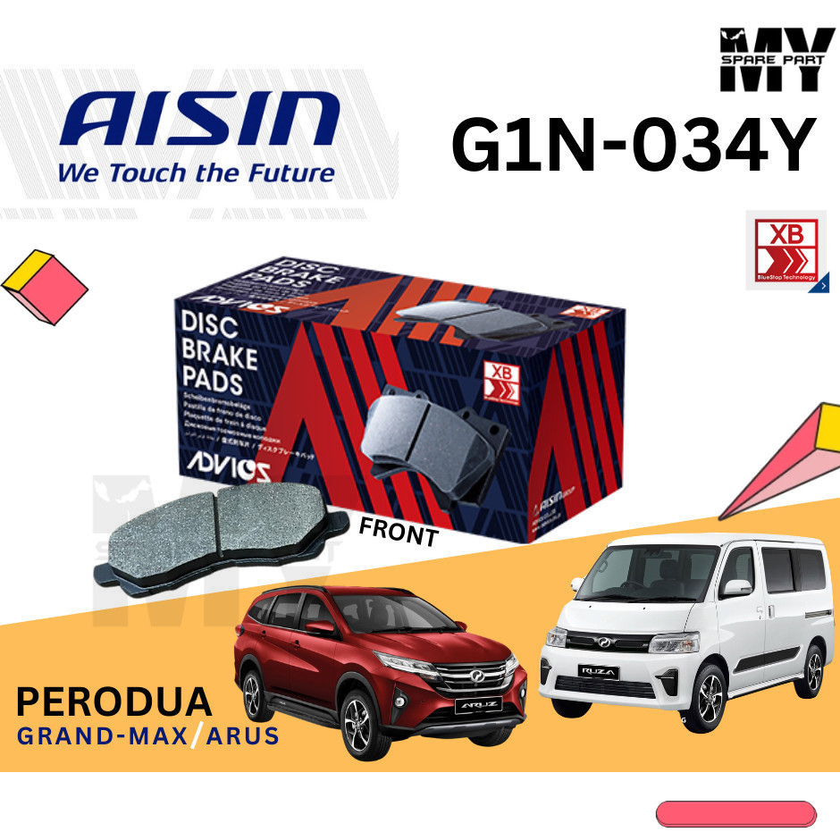 Advics Aisin Heavy Duty Disc เบรค Pad ด้านหน้า G1N034Y Daihatsu Granmax 1.5 Grandax