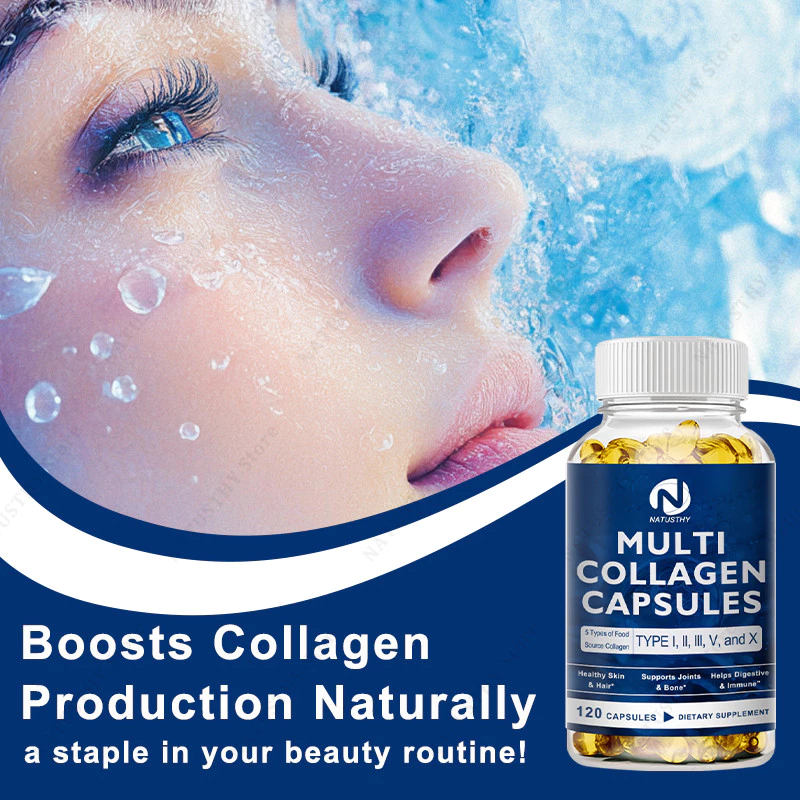 NATUSTHY Multi Collagen Capsules Type I II III V X ผิว กระดูกข้อต่อ ตับ thumbnail 9