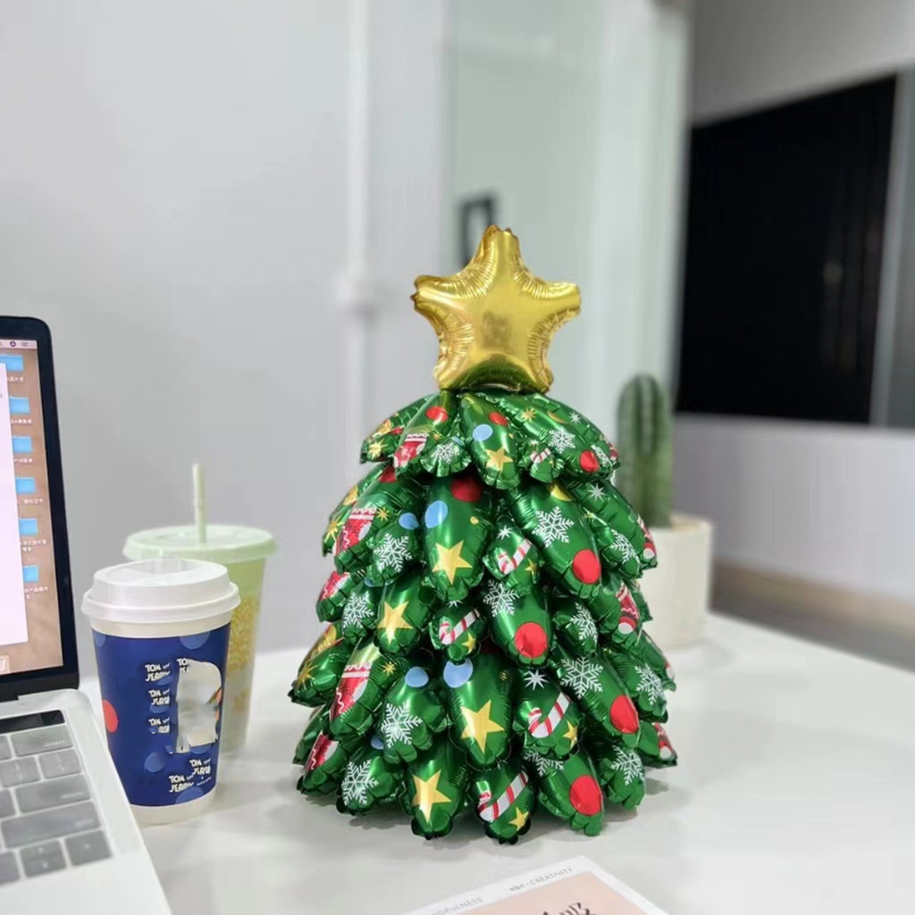 Simple Assembled ลูกโป่งอลูมิเนียมต้นคริสต์มาส - ขนาด S/L - ต้นคริสต์มาสเป่าลมสีเขียวคลาสสิกพร้อมไฟ LED - รูปที่ 4