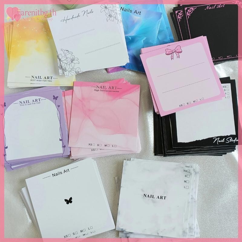 RENBG 20 แผ่นกดบนเล็บด้านล่างกระดาษแข็ง Photo Prop Handmade เล็บปลอม Art เคล็ดลับแสดงการ์ดเล็บเครื่องมือ TH