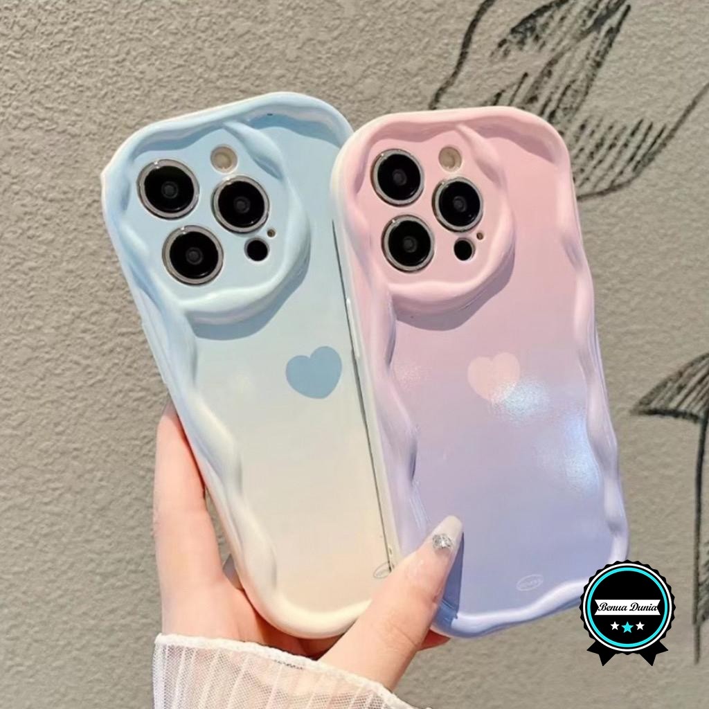 SS877 SOFTCASE SILICON GRADIENT LOVE HEART 3D CURVED WAVY EDGE SOFT TPU COVER สําหรับ INFINIX SMART 