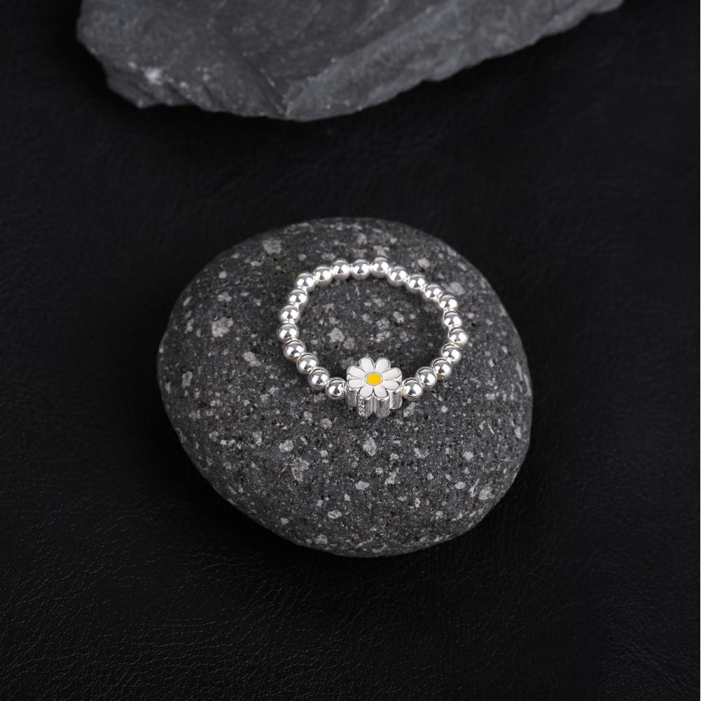 Shihu Jewelry Silver 925 Daisy Ball Chain Ring RS070R