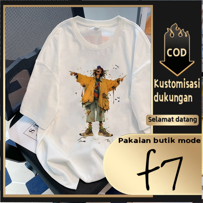 F7T-shirt Oversize Music Boy | เสื้อยืดสีขาว