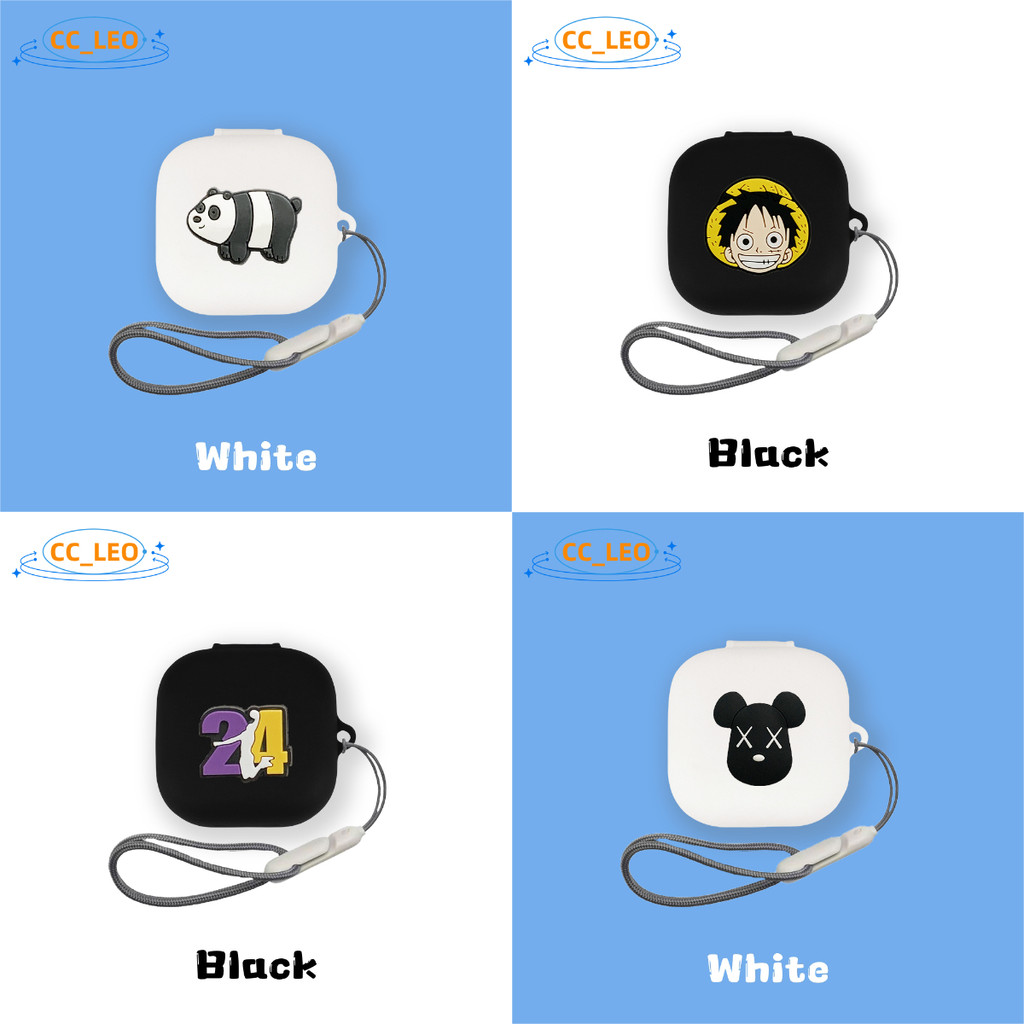For QCY AilyBuds E20 Case Cute Snoopy Cartoon Luffy Lanyard Pendant Silicone Soft Case Suitable for 