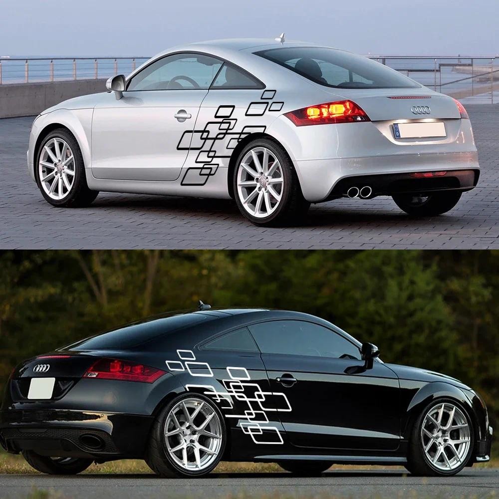รถด้านข้างกราฟิก Trims ไวนิล Decals Racing Stripes สติกเกอร์อุปกรณ์เสริมสําหรับ Audi TT 8N MK1 MK2 8