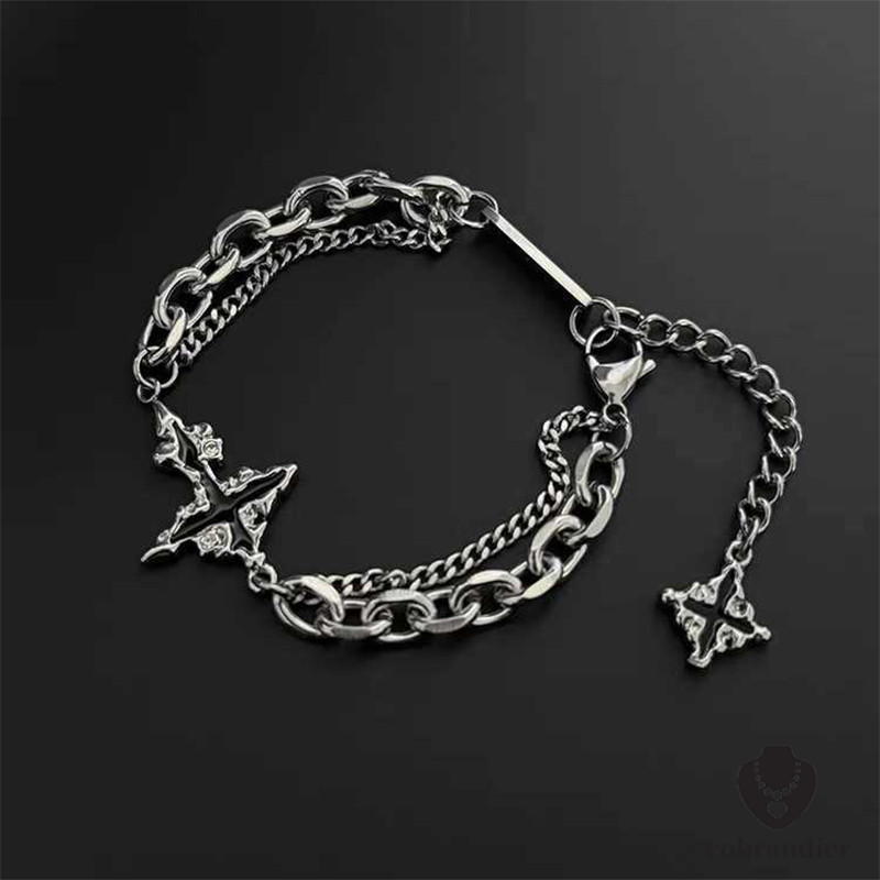 ส่งเร็ว สร้อยข้อมือ Dark Cross สำหรับผู้หญิงและผู้ชาย ดีไซน์ทันสมัย อเนกประสงค์ ไฮเอนด์.COD