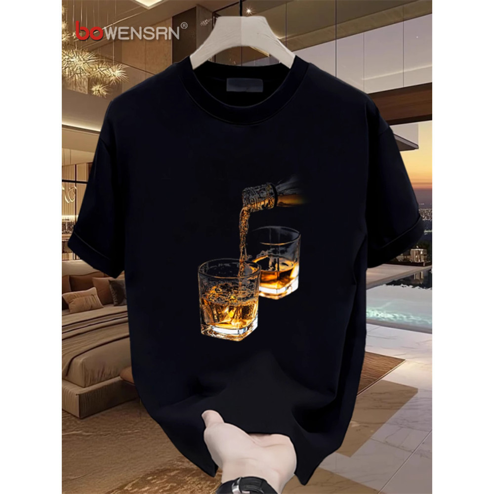 【เสื้อยืดผู้ชาย Distro】 เสื้อยืดแขนขวดลายดอกไม้ Tide Plankton เสื้อยืดแขนสั้นผู้ชายฤดูร้อนใหม่ ผ้าฝ้าย