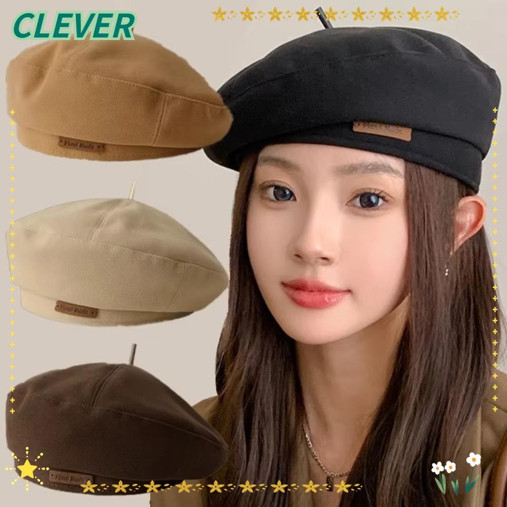 CLEVER Beret, Artist Style Light Luxury Painter Hat, England Solid Color Retro Woolry Hat