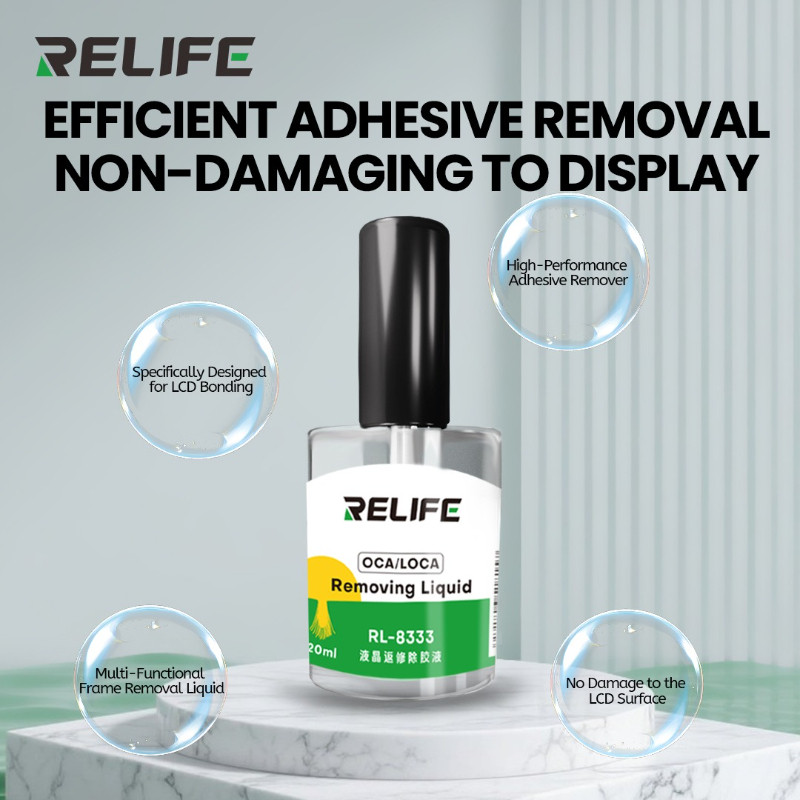 RELIFE RL-8333 20ml หน้าจอ LCD กาว Remover Soften BGA PCB ชิป IC กาวแข็ง OCA กาวทําความสะอาดและกาวโทรศัพท์ Remover เครื่องมือ