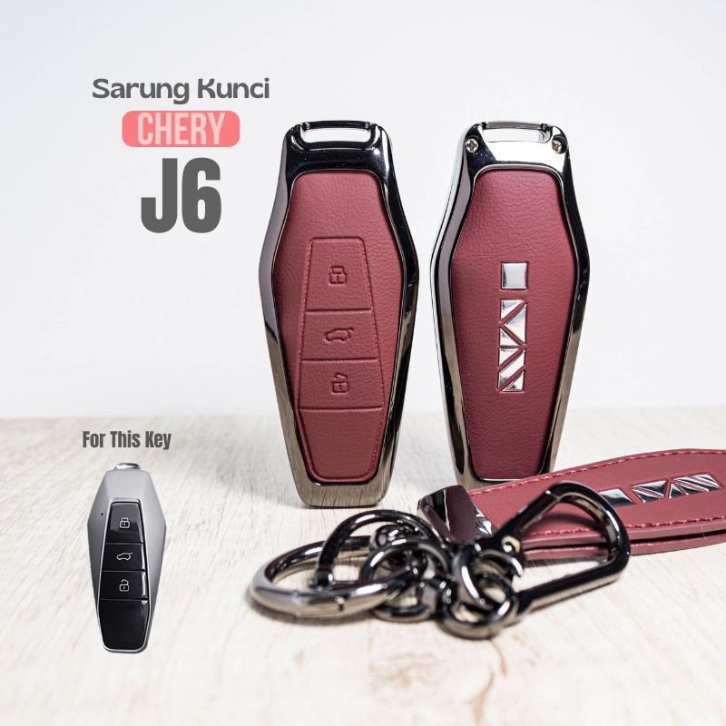 เคสกุญแจ Chery J6 - ฝาครอบกุญแจอัจฉริยะแบบไม่มีกุญแจทําจากโลหะผสม + หนัง PU พรีเมี่ยม