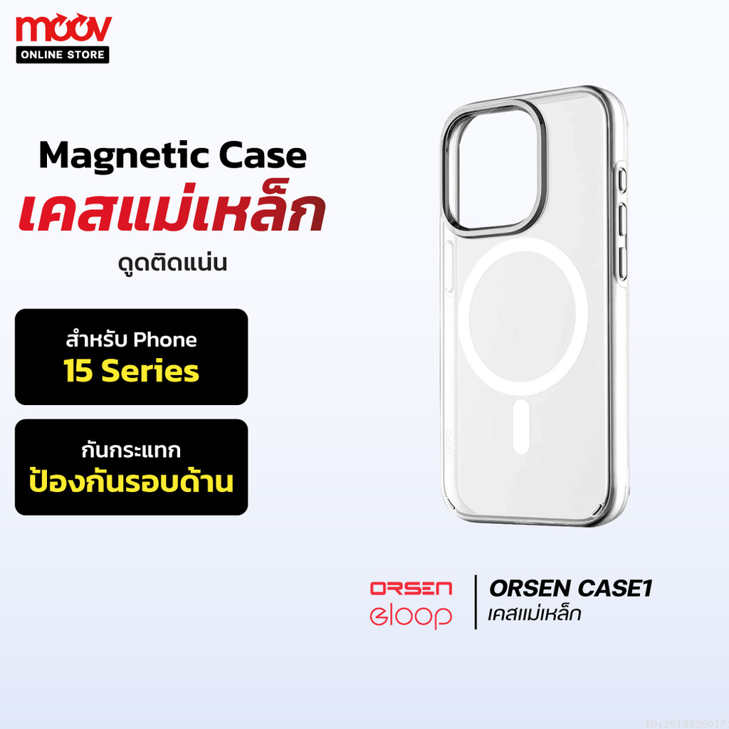 [287บ.โค้ดคุ้ม] Orsen by Eloop CASE1 เคสแม่เหล็ก Magnetic Case เคสกันกระแทก เคสโทรศัพท์มือถือ เคสใส 