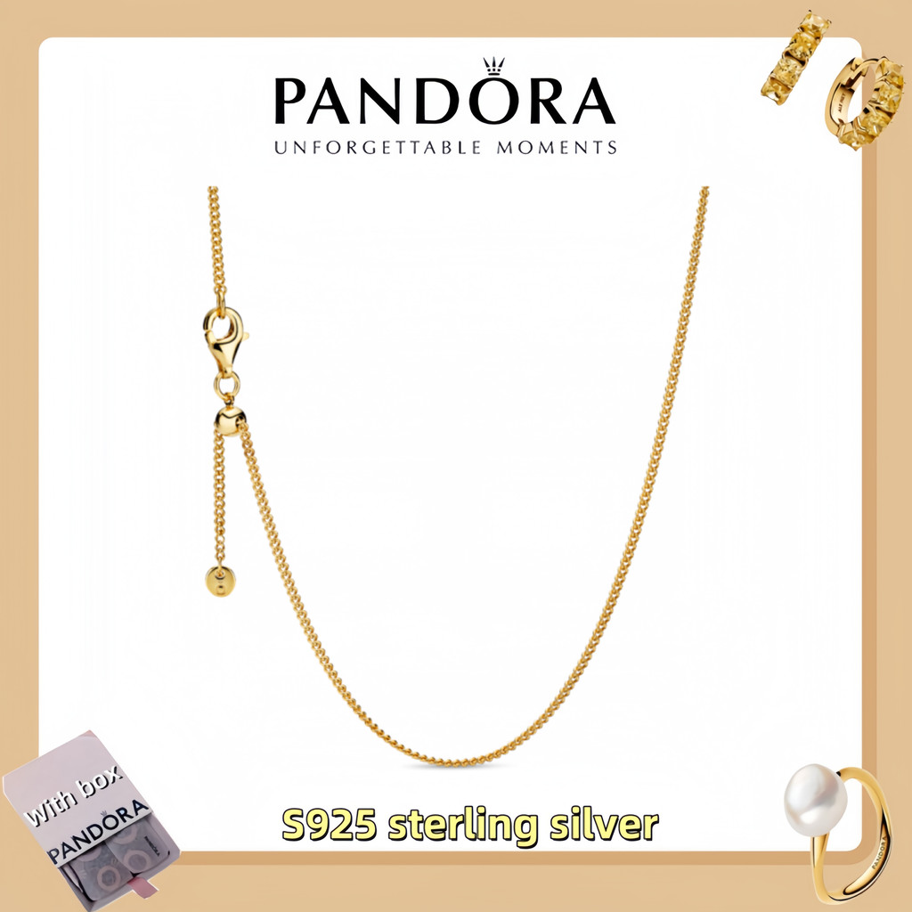 ขายร้อน 100% S925 เครื่องประดับผู้หญิงเงินสเตอร์ลิง (พร้อมกล่อง) สร้อยคอโซ่ Curb  368638ซี00