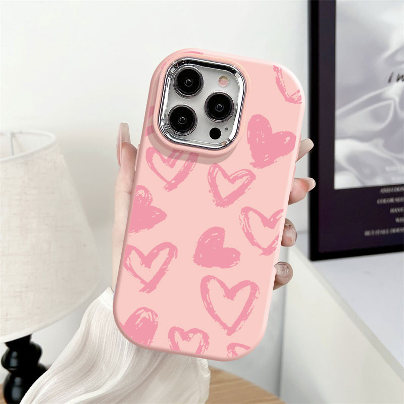 สีชมพูหวานรักหัวใจสําหรับRedmi 10 10C 12 12C 13C 14C A4 A3 Pro 9 9A 9i 9T A1 A2 A1 + A2 + POCO M6 Pr