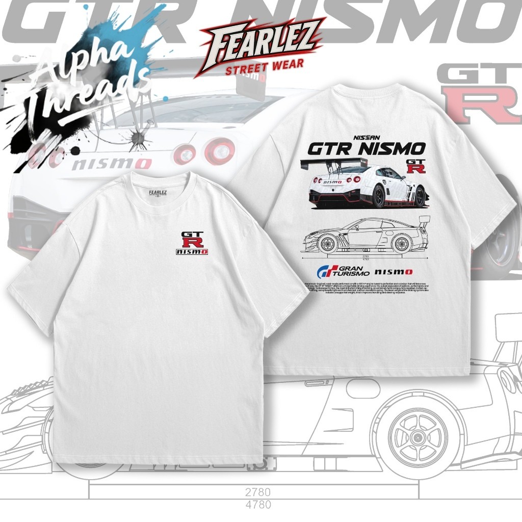 (จัดส่งตลอด 24 ชั่วโมง)Alpha Threads Nissan GTR R35 Nismo เสื้อรถ เสื้อยืดคอกลม
