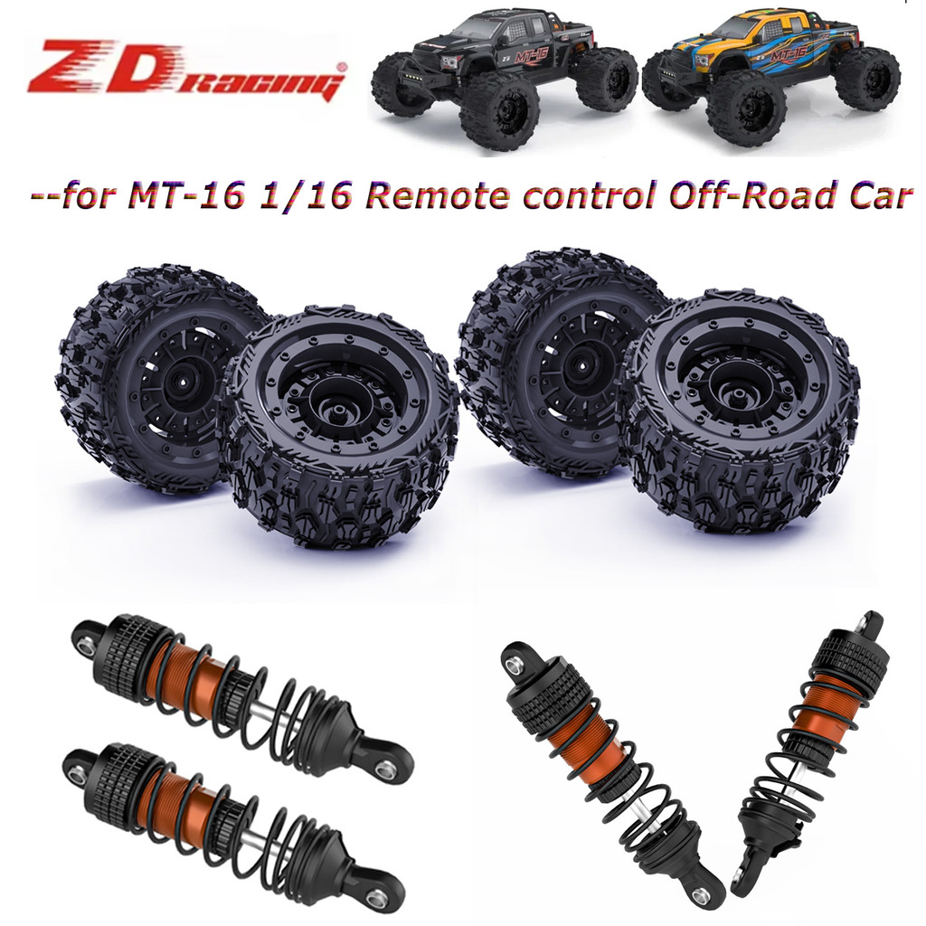 ZD RACING MT-16 RC รถอะไหล่โช้คอัพ 85 มม.ด้านหน้าและด้านหลังล้อยาง 12 มม.Hex สําหรับ 1/16 รีโมทคอนโท