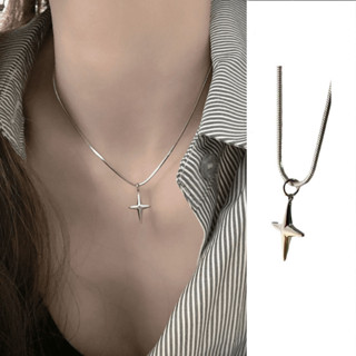 จี้ดาวขนาดเล็กพร้อมสร้อยคอเหล็กไทเทเนียม สไตล์เรียบง่ายสำหรั…