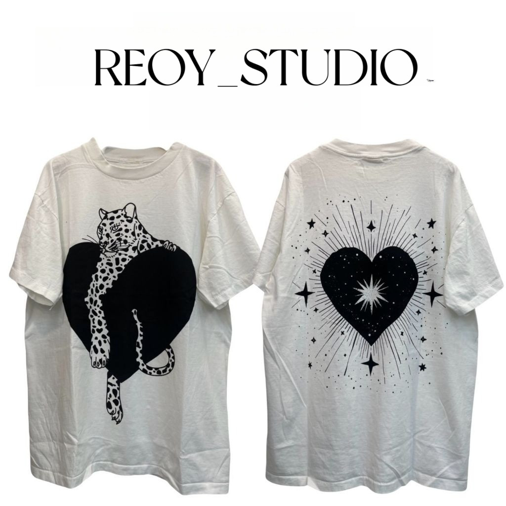 COD✅ (จัดส่งในกรุงเทพฯ) REOY_STUDIO♥ เสื้อยืดผ้าฝ้าย ผ้าฝ้าย ใส่ได้ทั้งชายและหญิง งานใหม่ หน้าจอ ลายด้านหน้าและด้านหลัง