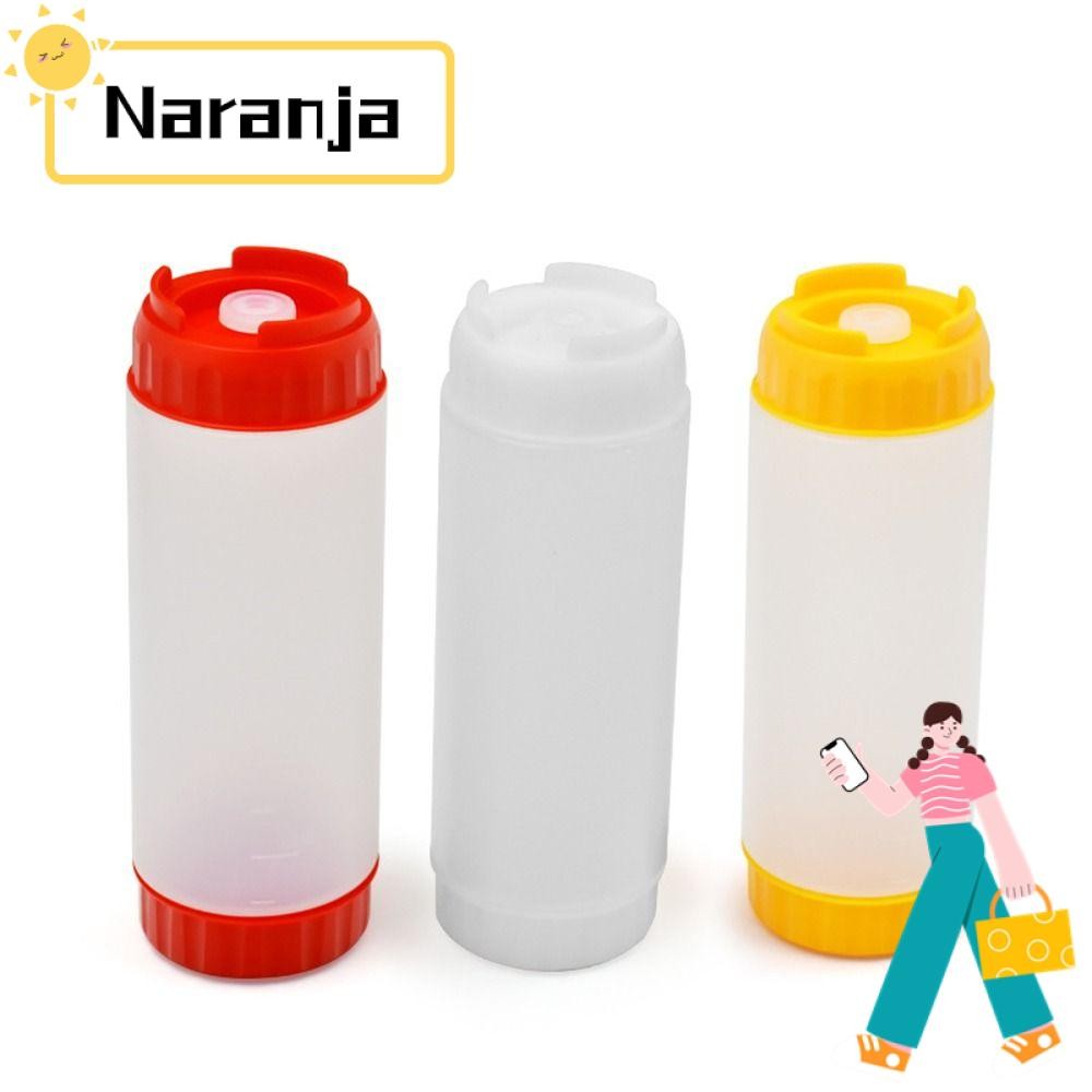 NARANJA ขวดซอสบีบ,หัวคู่ใน First Out First Squeeze ขวด,เครื่องมือห้องครัว 16oz 20oz 24oz พลาสติกขนาดใหญ่ความจุมะเขือเทศ Catchup Dispenser Picnic Cooker