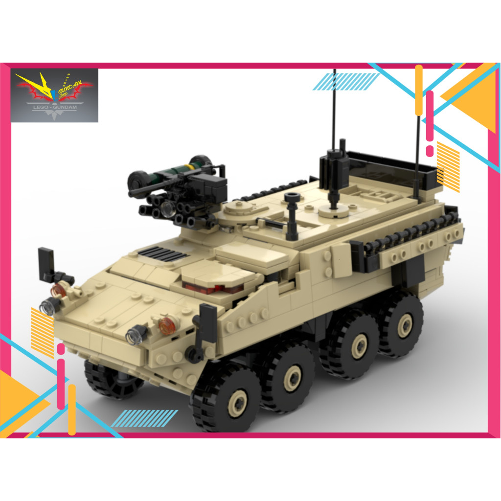 Moc Army M1126 Stryker Yellow Sand Assembly Toy