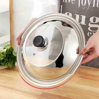 28/30/32/34/36/38/40/42ซม. ฝาครอบกระทะสแตนเลส การสร้างภาพ ฝา…